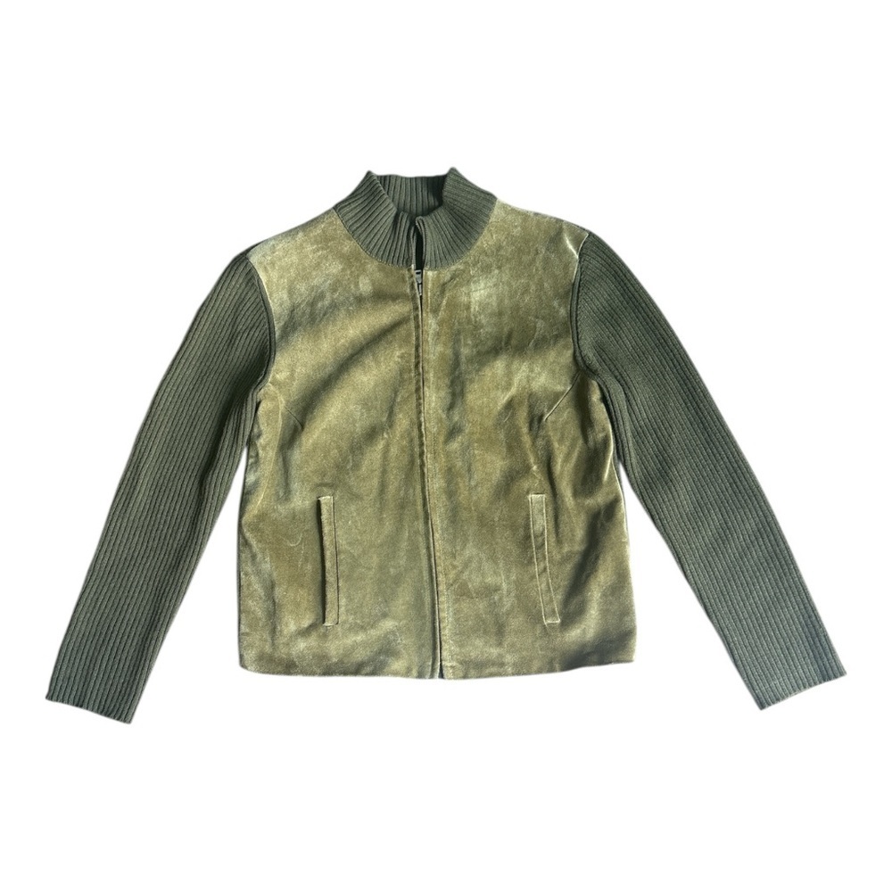 Prada Olive Green Suede & Wool Cashmere Zip Jacket Made in 🇮🇹 - Picture 5 of 12